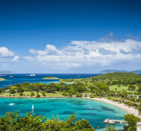 tropical bay on a sunny day